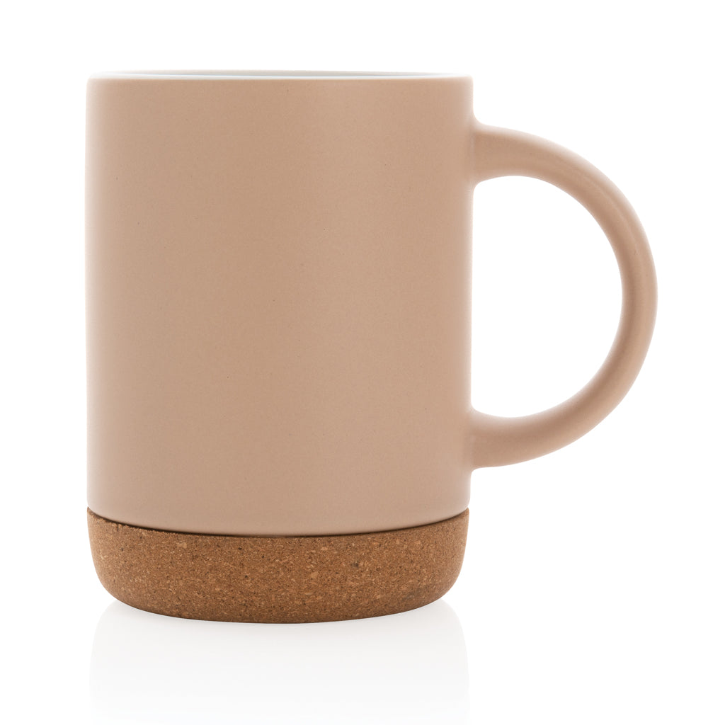 Ceramic mug with cork base 280ml - Brown