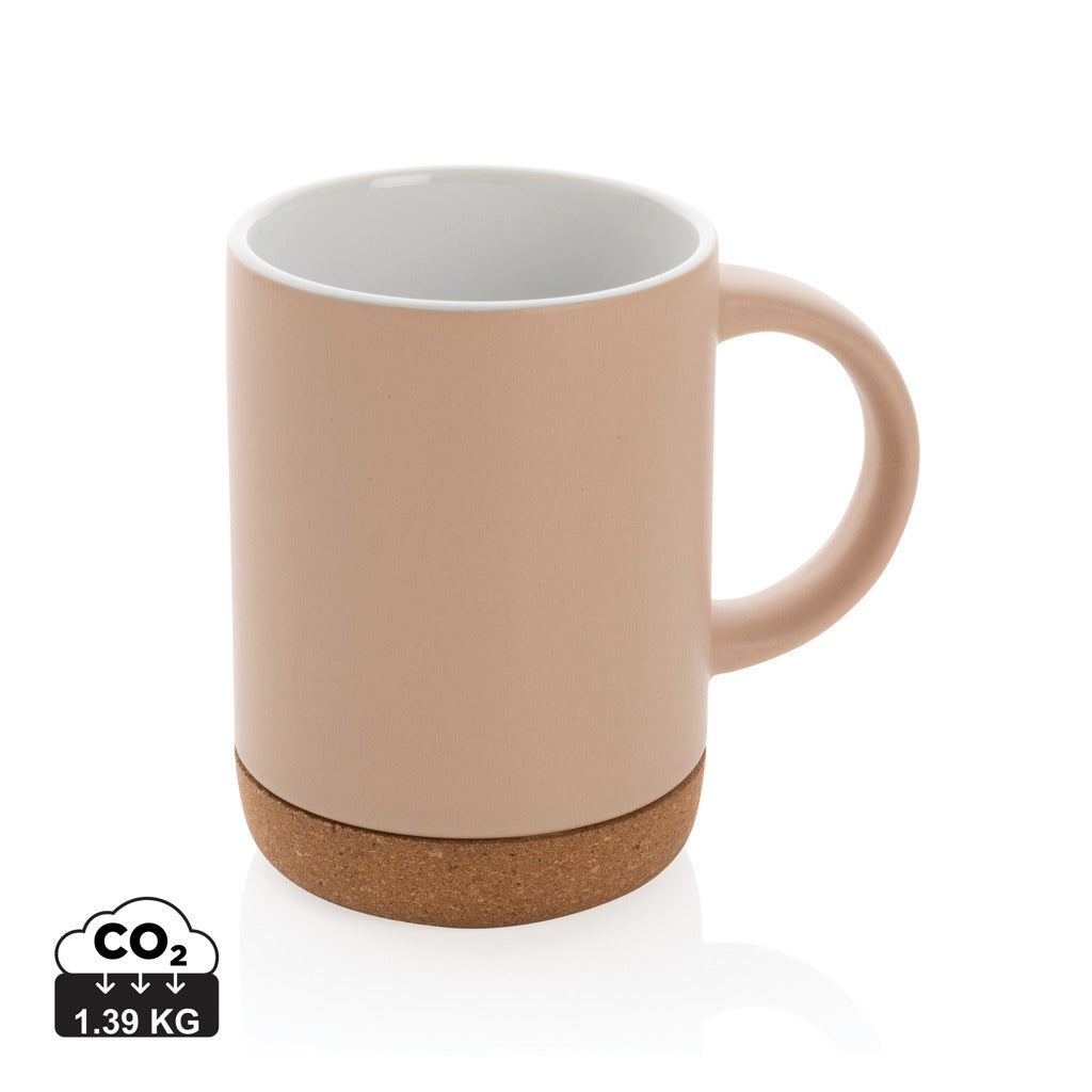 Ceramic mug with cork base 280ml - Brown