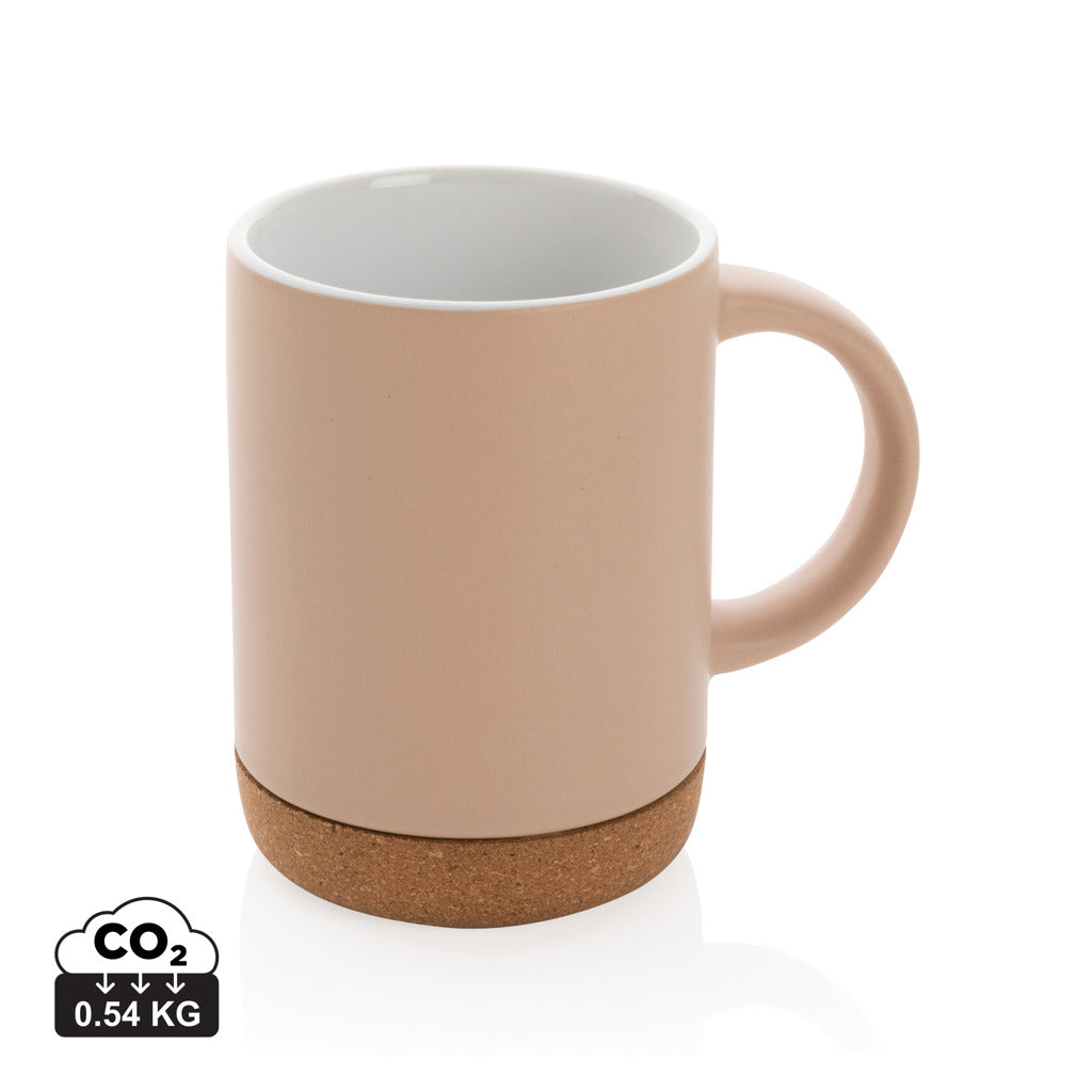 Ceramic mug with cork base 280ml - Brown
