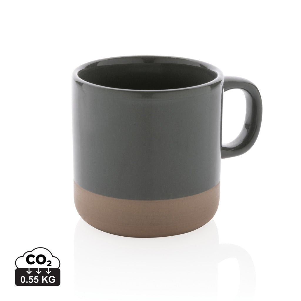 Glazed ceramic mug 360ml - Grey