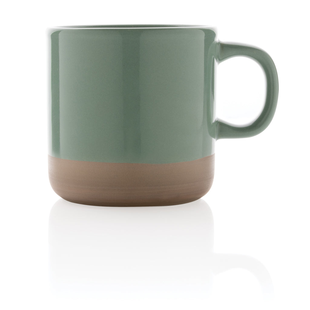 Glazed ceramic mug 360ml - Green