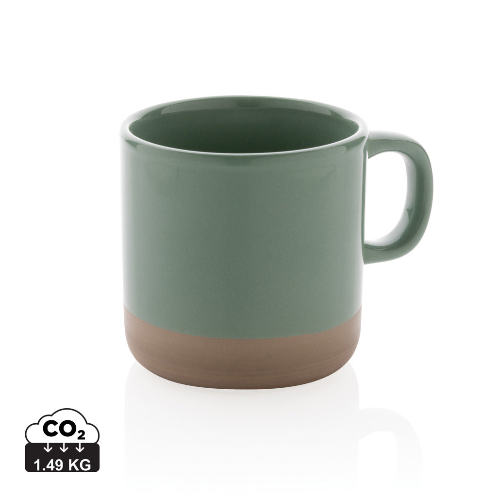 Glazed ceramic mug 360ml - Green