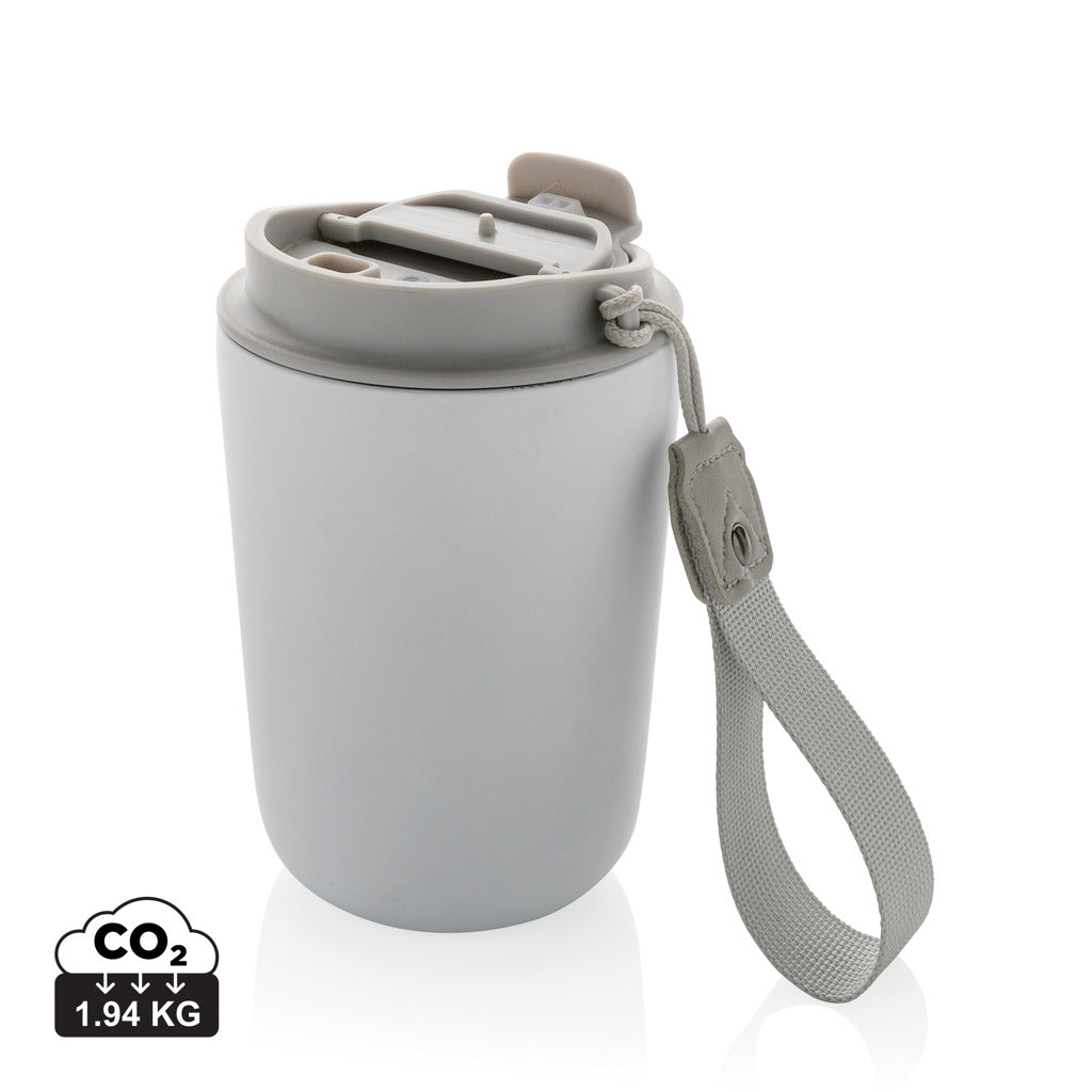 Cuppa RCS re-steel vacuum tumbler with lanyard - White
