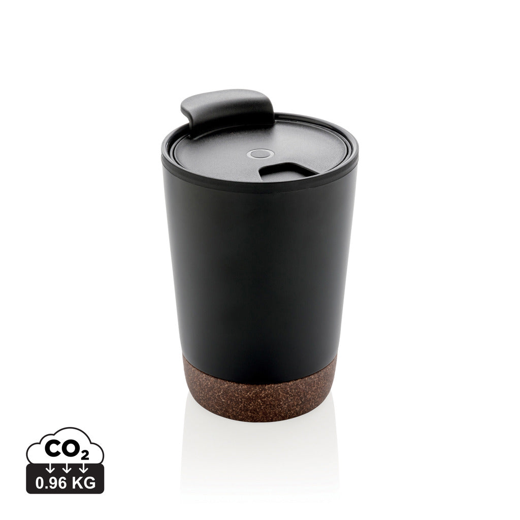 RCS Recycled stainless steel cork coffee tumbler - Black
