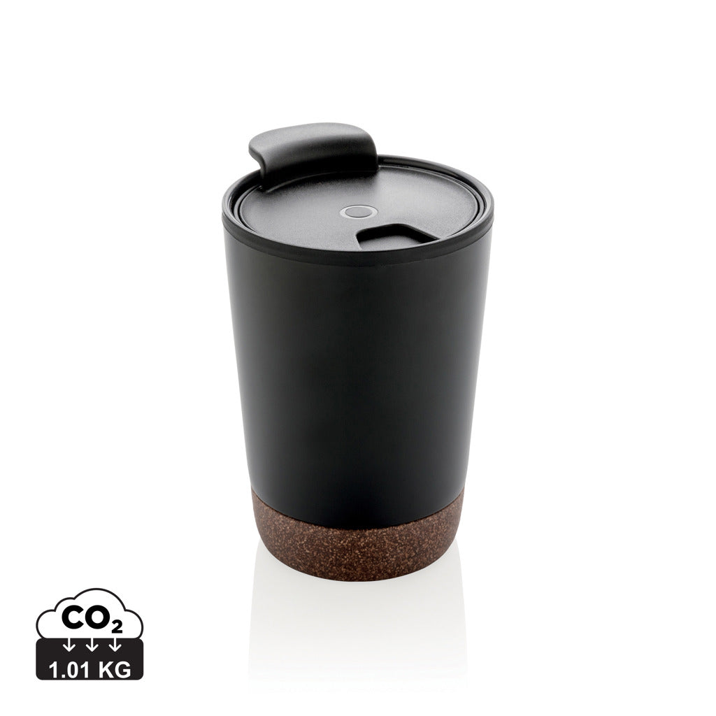 RCS Recycled stainless steel cork coffee tumbler - Black