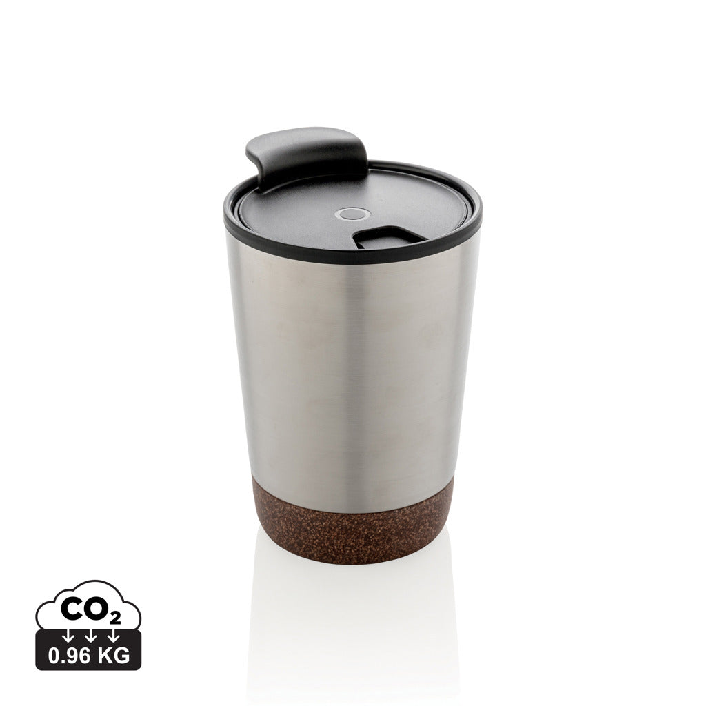 RCS Recycled stainless steel cork coffee tumbler - Silver