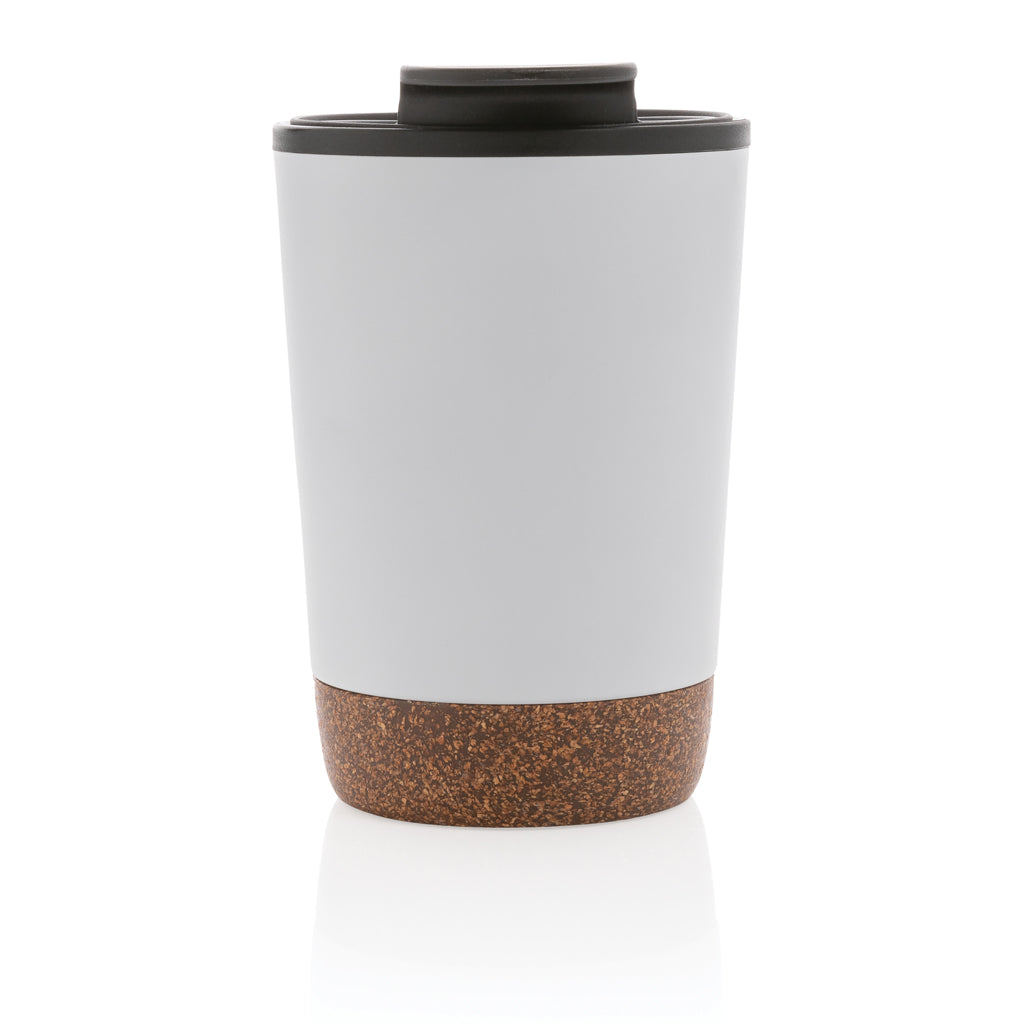RCS Recycled stainless steel cork coffee tumbler - White