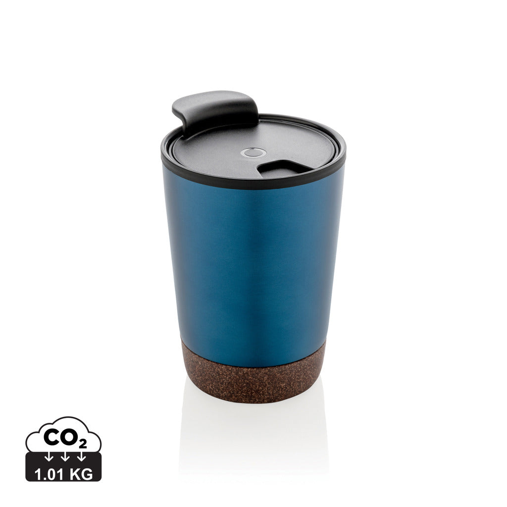RCS Recycled stainless steel cork coffee tumbler - Blue