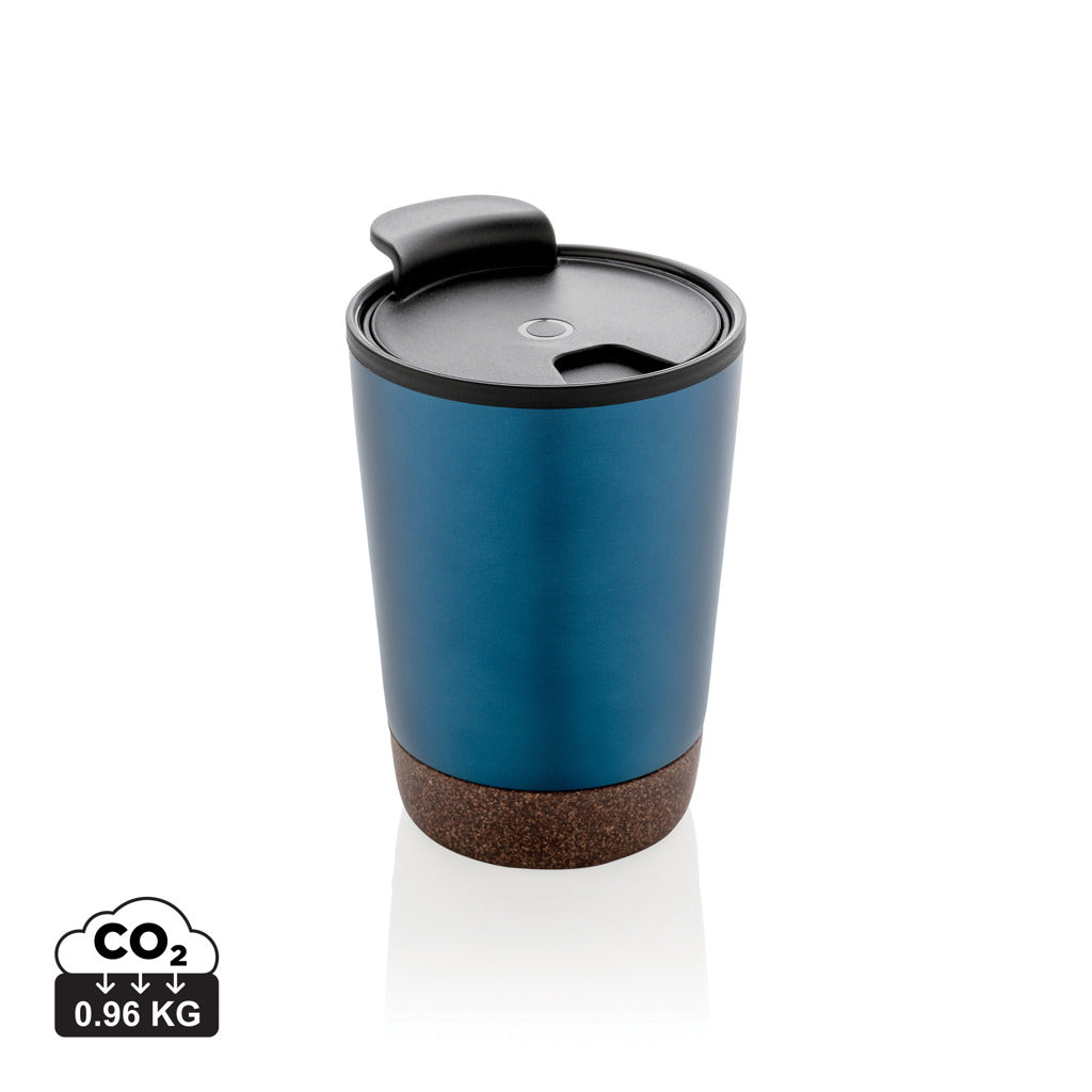 RCS Recycled stainless steel cork coffee tumbler - Blue