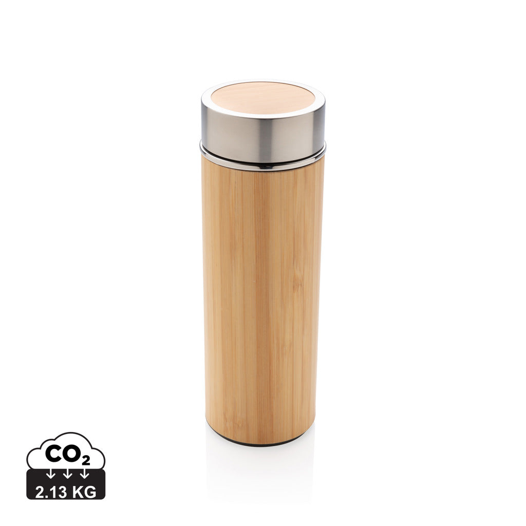 Leak proof bamboo vacuum bottle - Brown