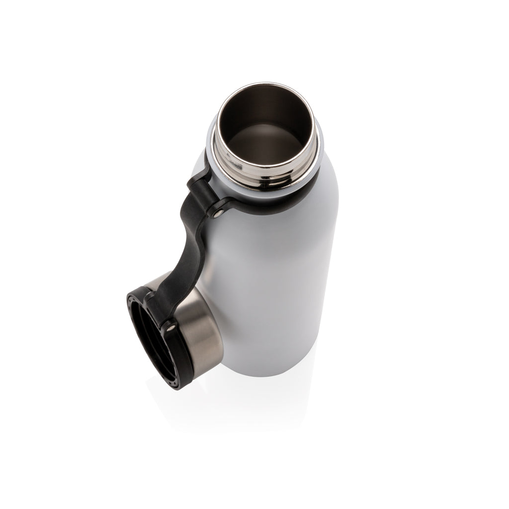 Copper vacuum insulated bottle with carry loop - White