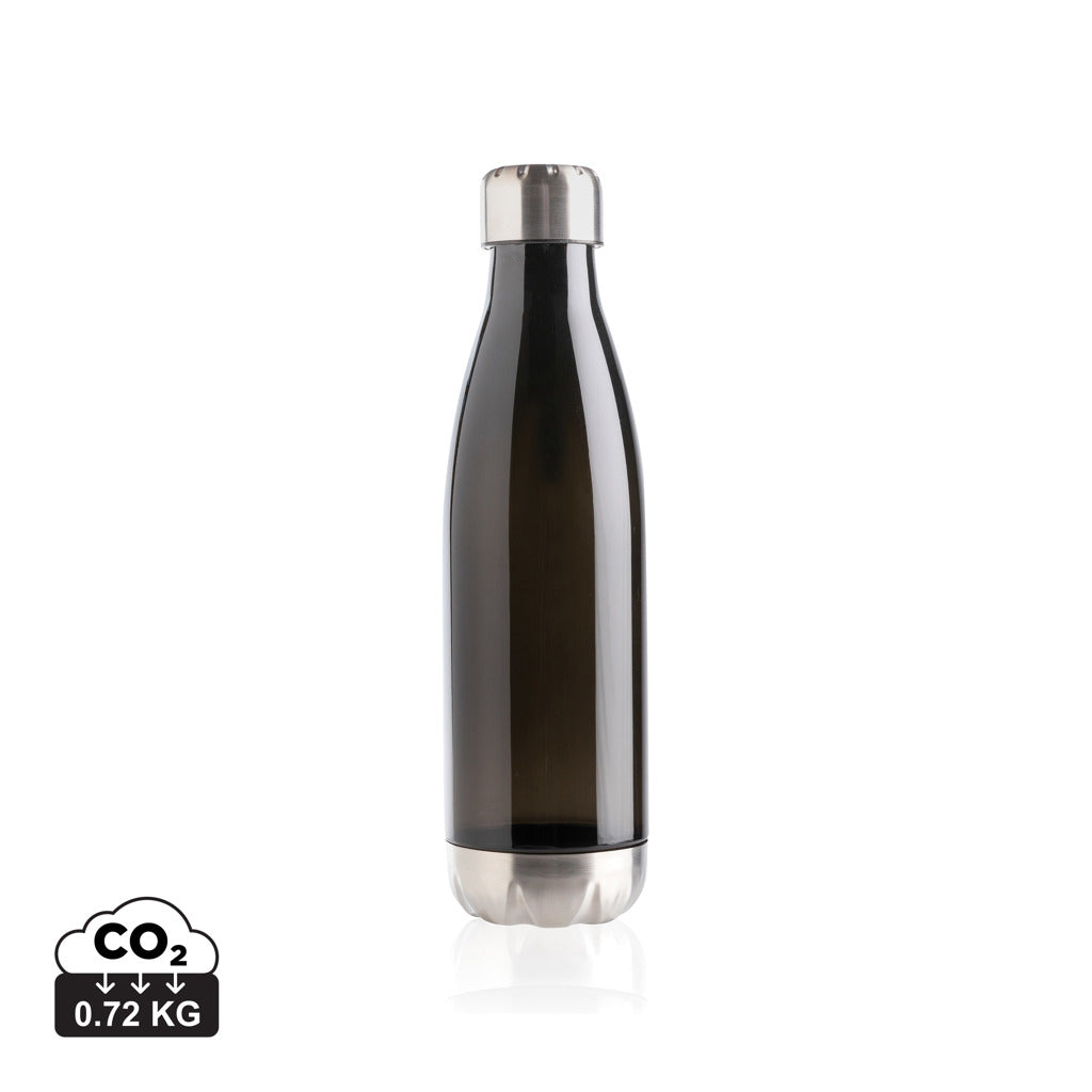 Leakproof water bottle with stainless steel lid - Black