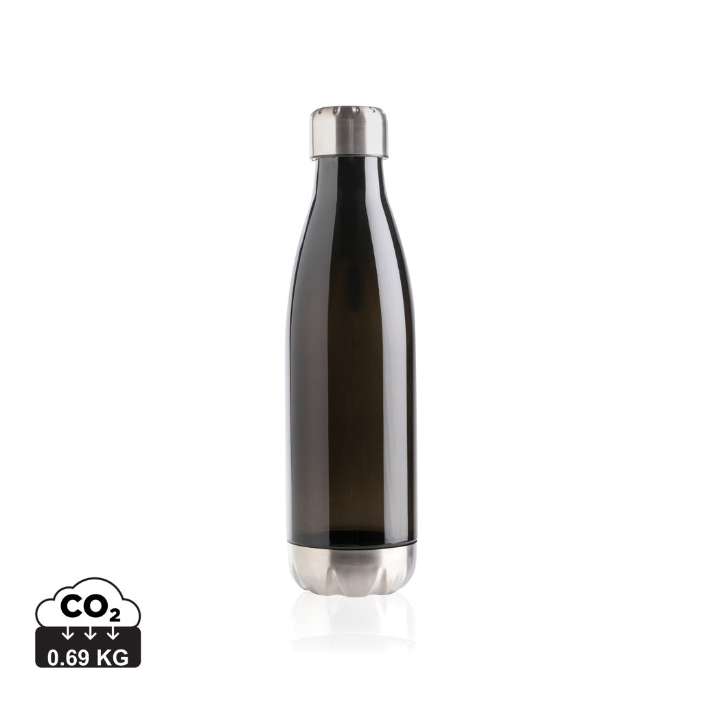 Leakproof water bottle with stainless steel lid - Black