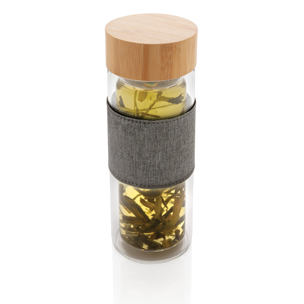 Impact double wall borosilicate glass bottle - Transparent