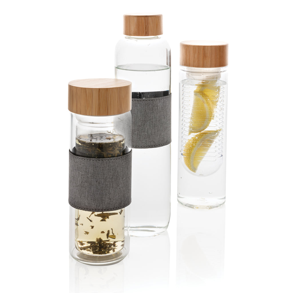 Impact double wall borosilicate glass bottle - Transparent