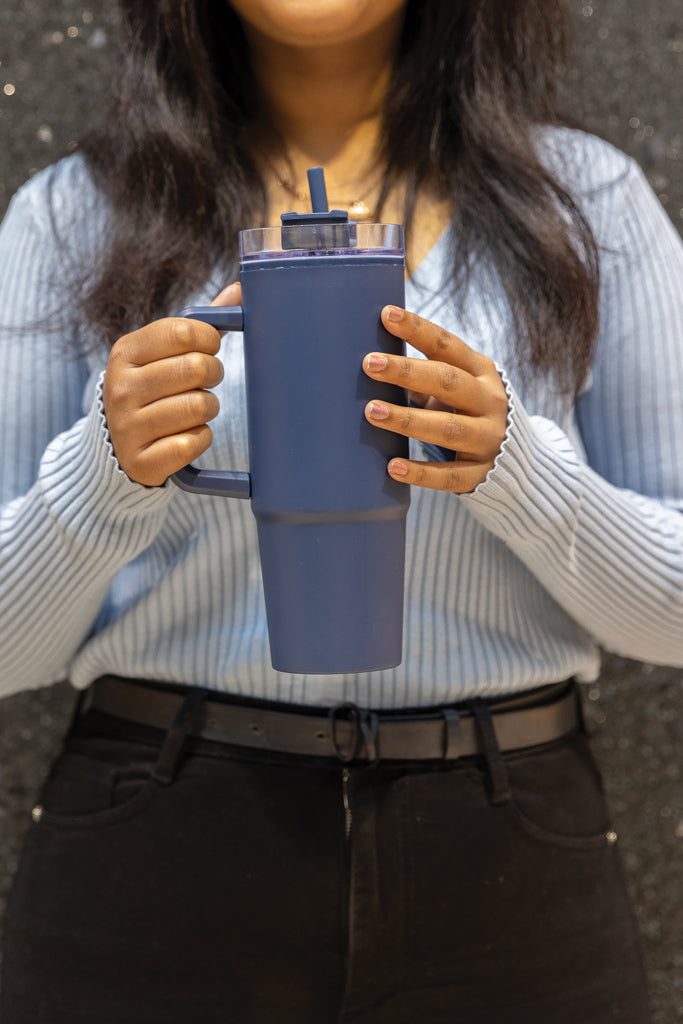 Tana RCS plastic tumbler with handle 750ml - Navy