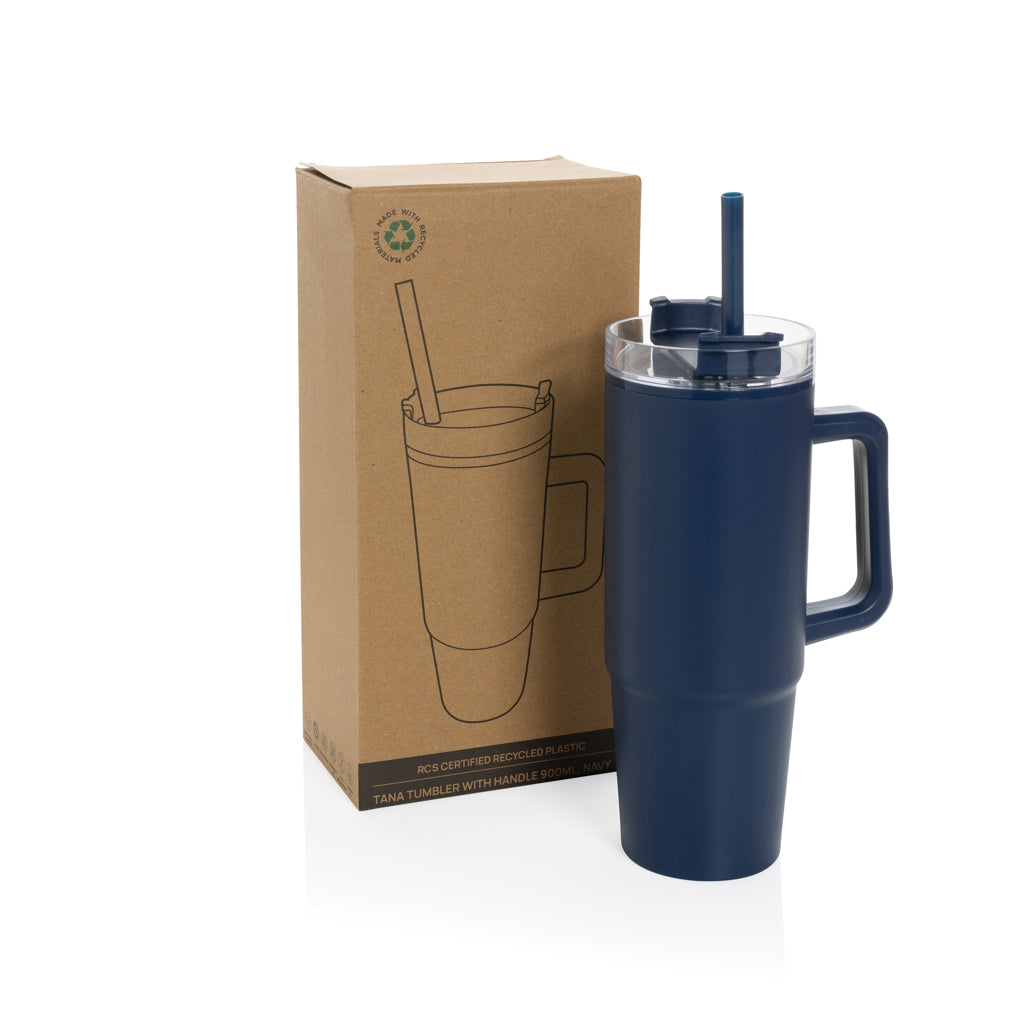 Tana RCS plastic tumbler with handle 750ml - Navy