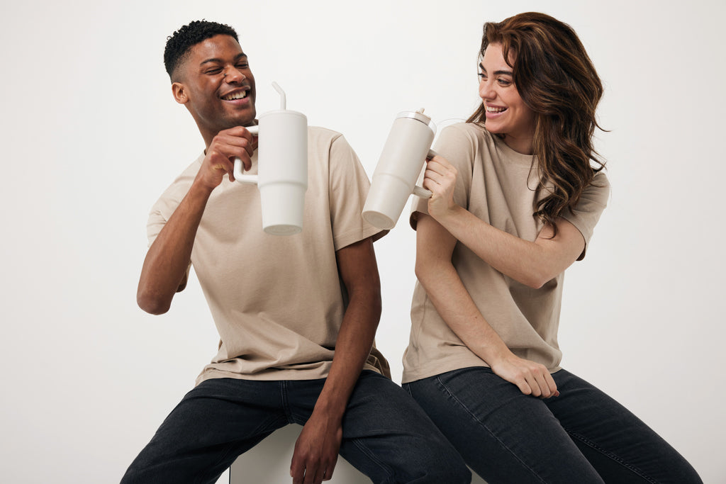 Tana RCS plastic tumbler with handle 750ml - Beige