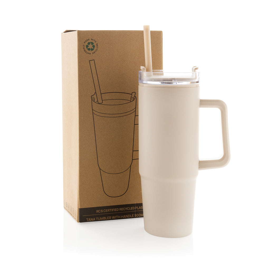 Tana RCS plastic tumbler with handle 750ml - Beige