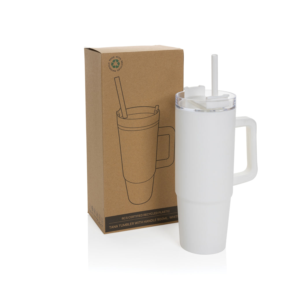 Tana RCS plastic tumbler with handle 750ml - White