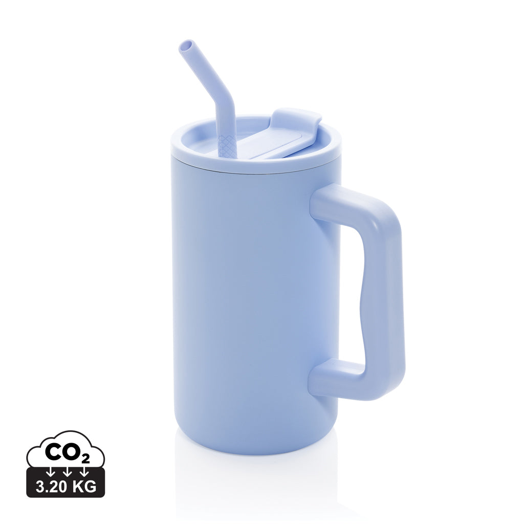 Cube RCS certified recycled steel mug 800ml - Light Blue
