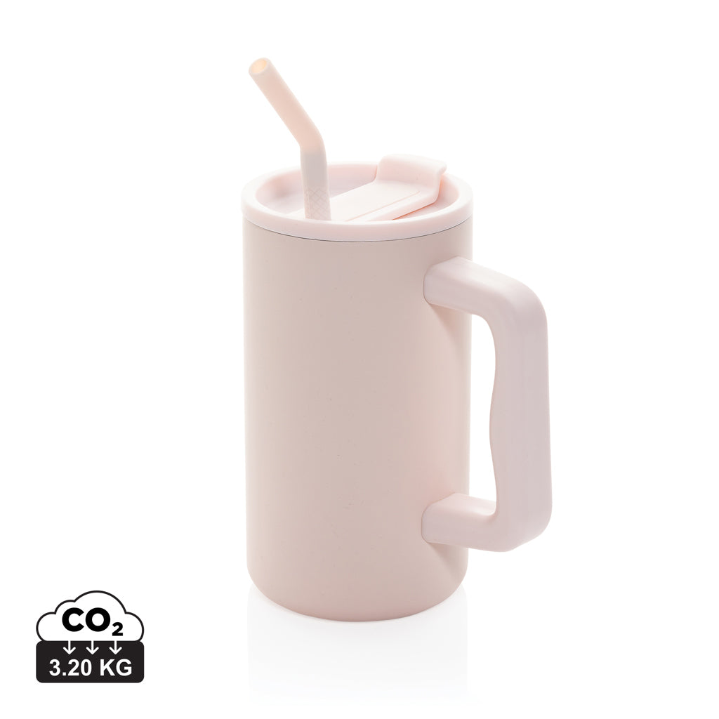Cube RCS certified recycled steel mug 800ml - Pink