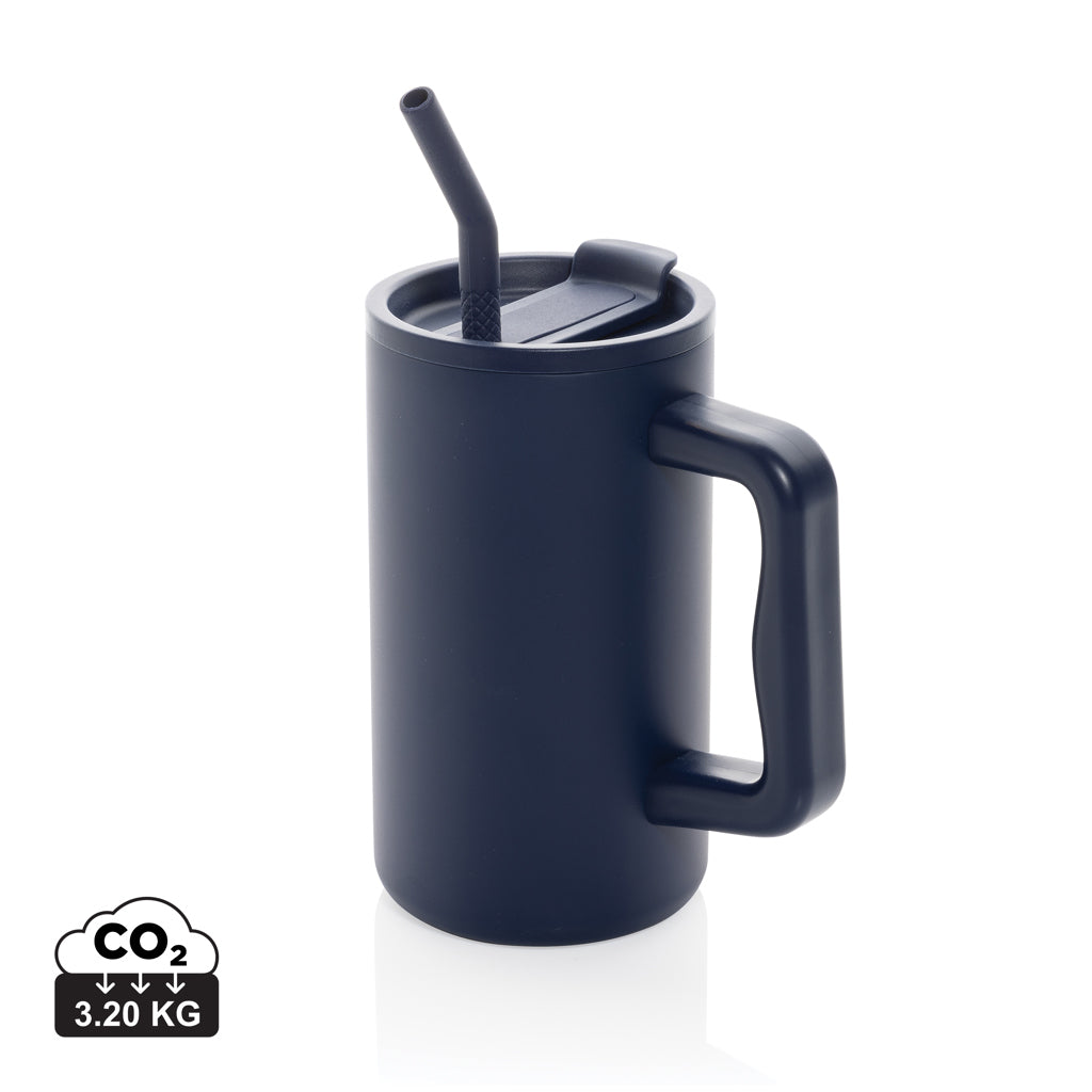 Cube RCS certified recycled steel mug 800ml - Navy