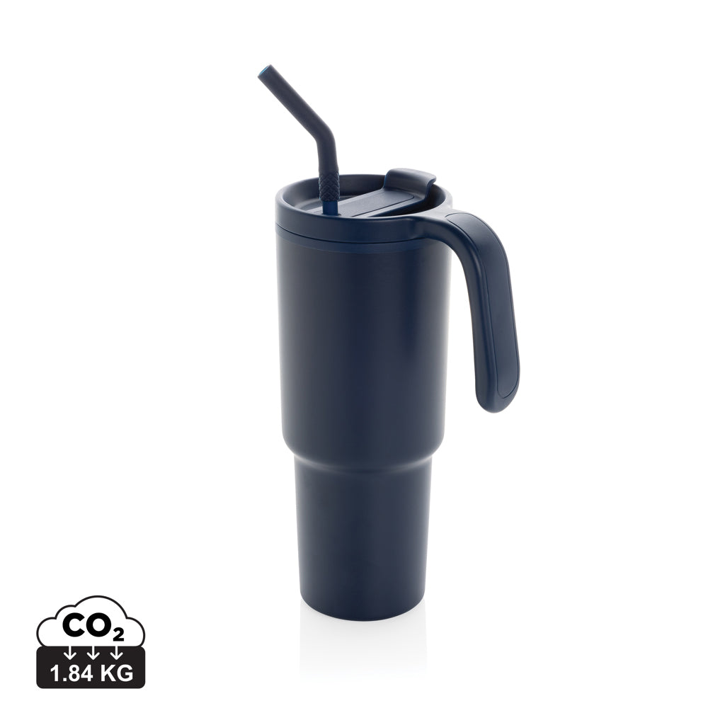 Graphic 360 RCS certified recycled steel tumbler 900ml - Navy