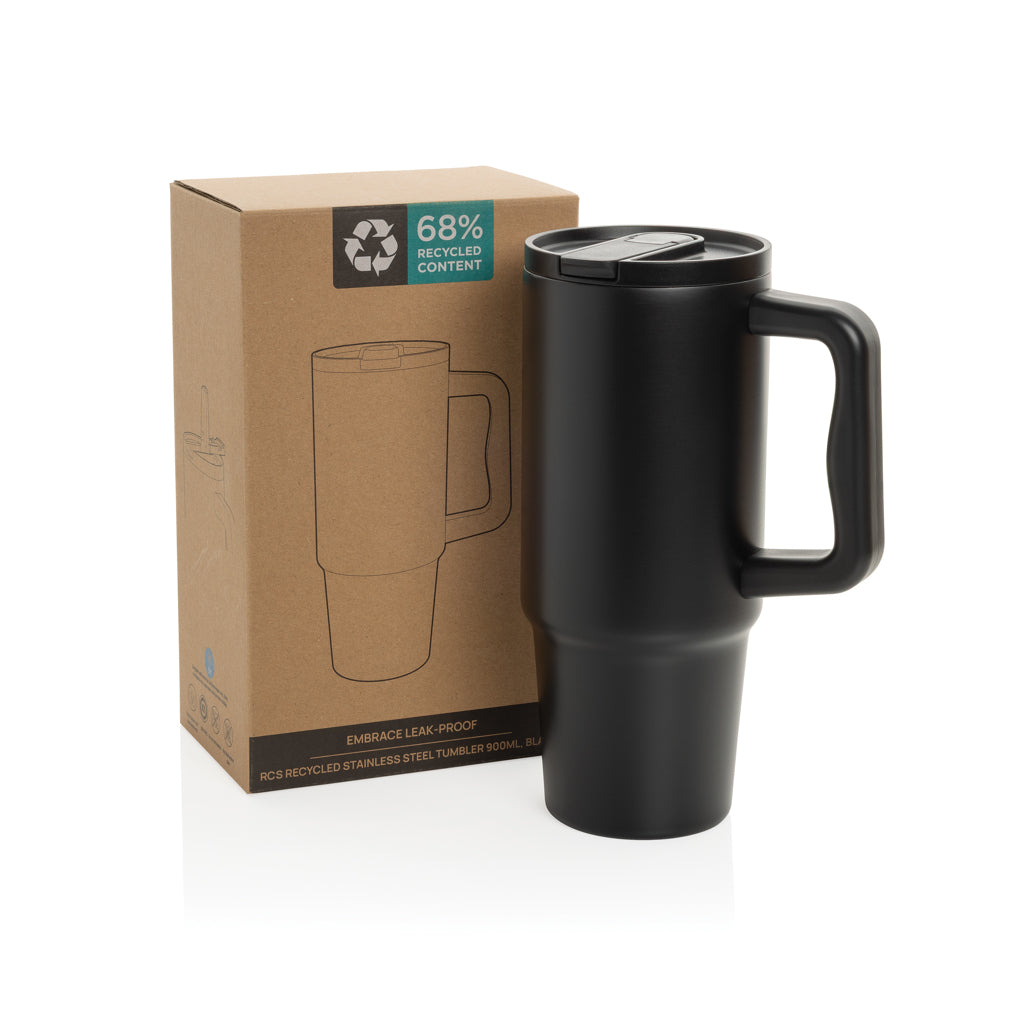Embrace Leakproof RCS recycled stainless steel tumbler 900ml - Black