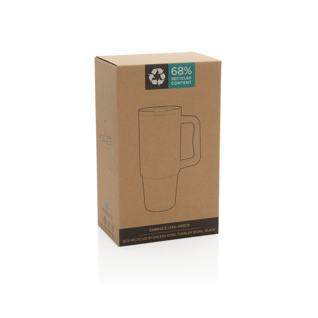 Embrace Leakproof RCS recycled stainless steel tumbler 900ml - Black