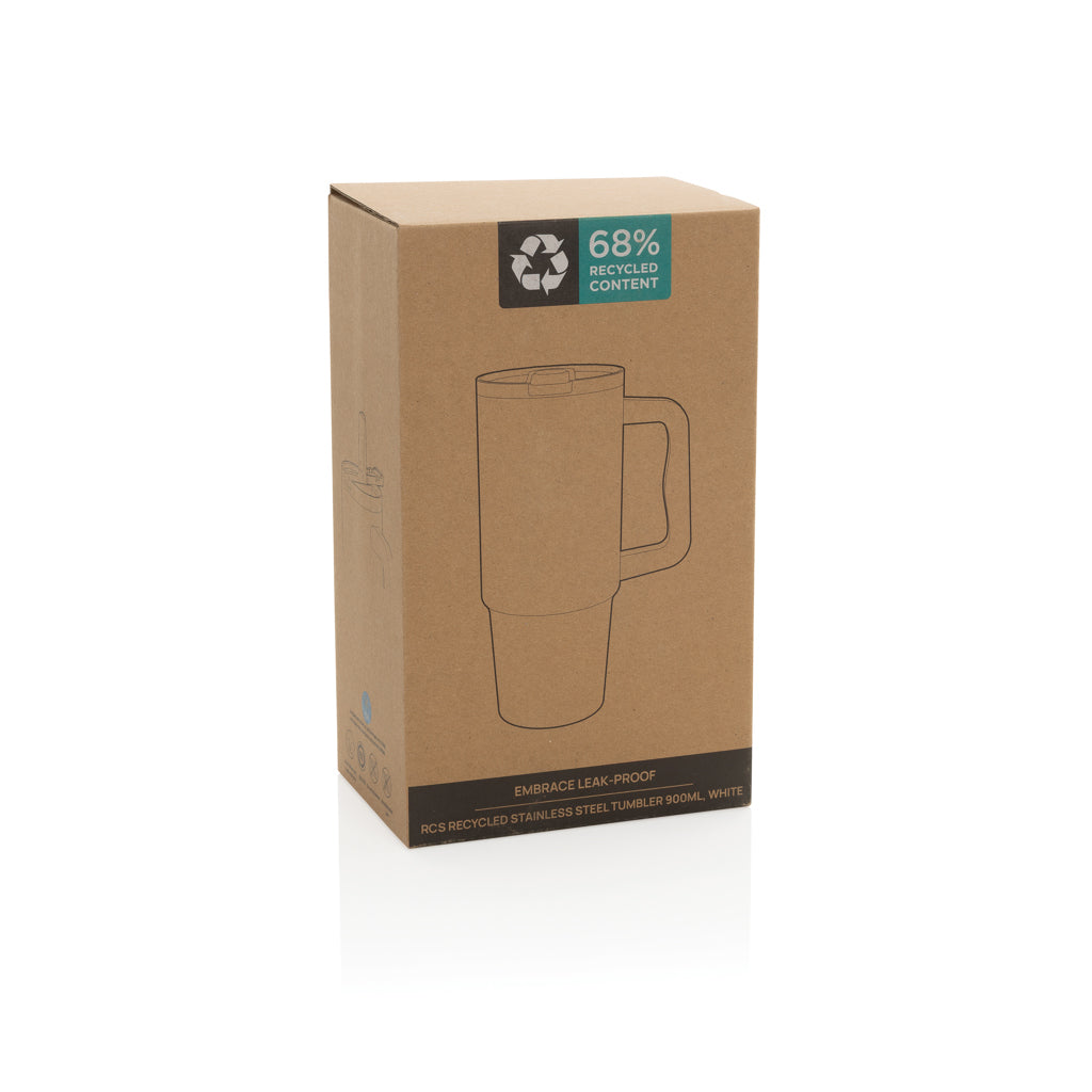 Embrace Leakproof RCS recycled stainless steel tumbler 900ml - White