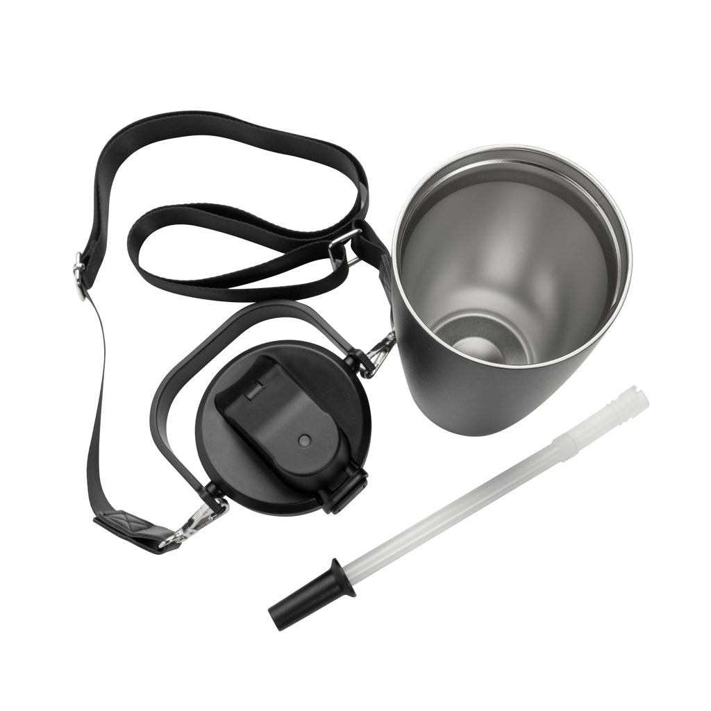 Avira Ayala RCS re-steel duosip lockable crossbody tumbler - Black