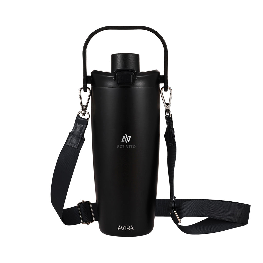 Avira Ayala RCS re-steel duosip lockable crossbody tumbler - Black