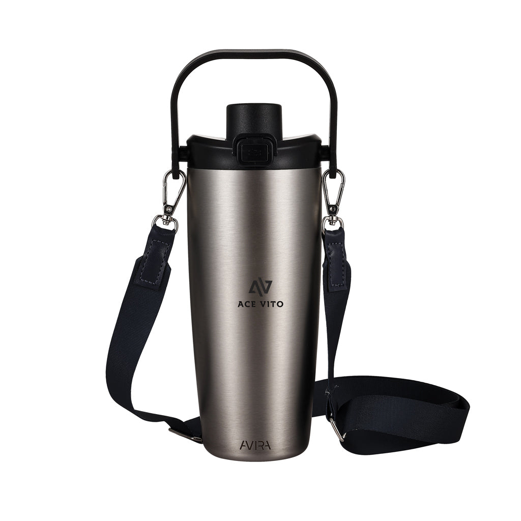 Avira Ayala RCS re-steel duosip lockable crossbody tumbler - Silver