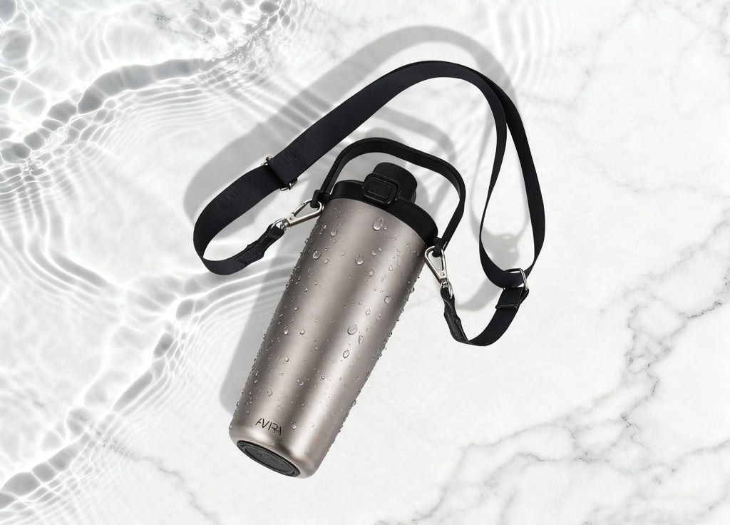 Avira Ayala RCS re-steel duosip lockable crossbody tumbler - Silver