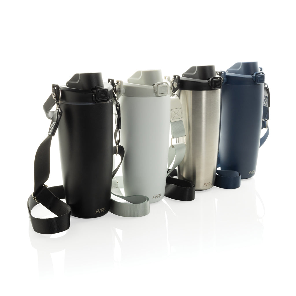 Avira Ayala RCS re-steel duosip lockable crossbody tumbler - White