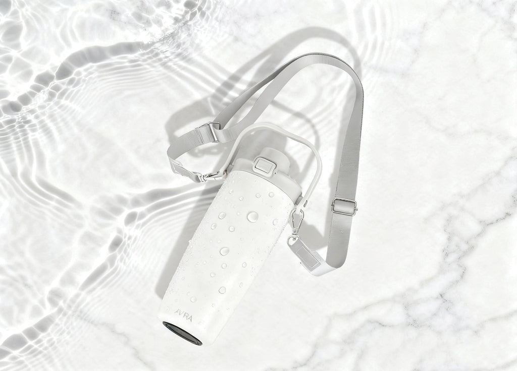 Avira Ayala RCS re-steel duosip lockable crossbody tumbler - White