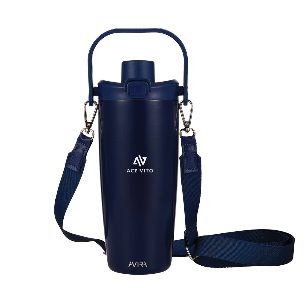 Avira Ayala RCS re-steel duosip lockable crossbody tumbler - Navy