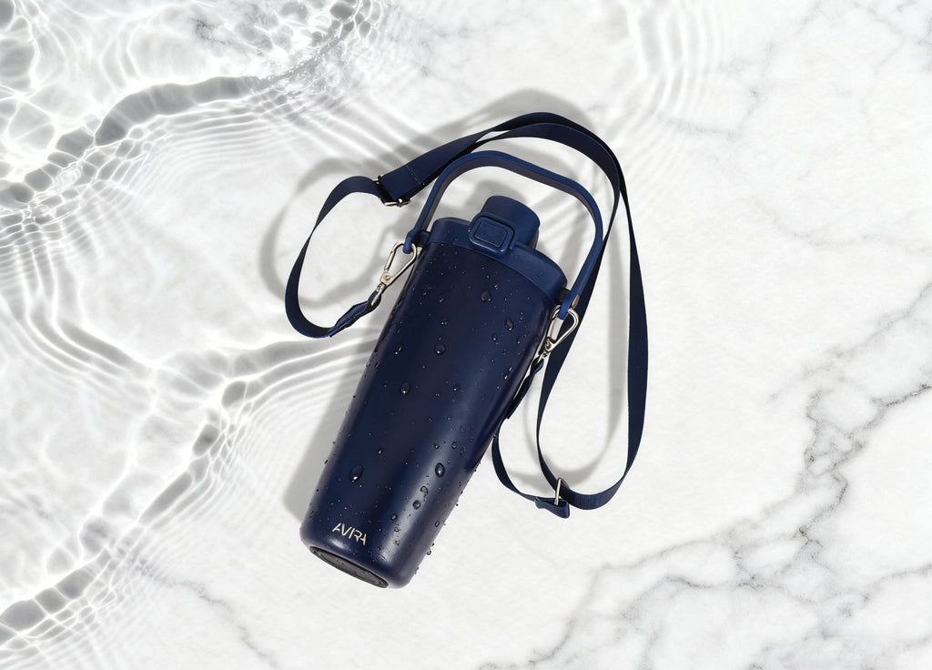 Avira Ayala RCS re-steel duosip lockable crossbody tumbler - Navy
