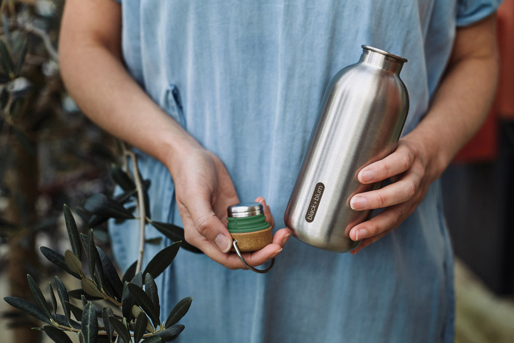 Black+Blum Steel Water Bottle 600ml - Olive Green