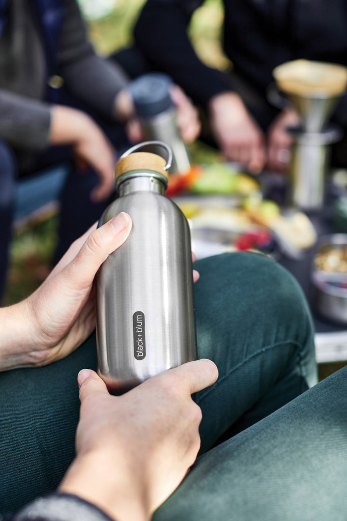 Black+Blum Steel Water Bottle 600ml - Olive Green