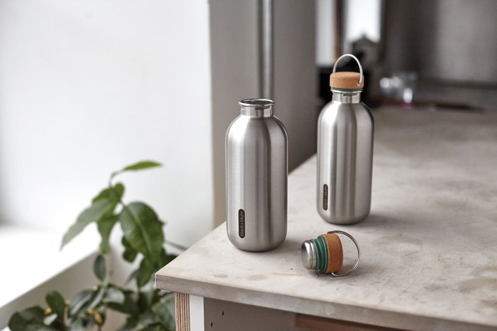 Black+Blum Steel Water Bottle 600ml - Olive Green