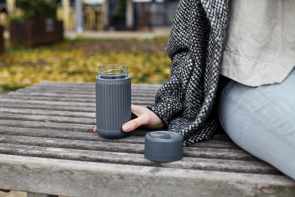 Black+Blum Glass Travel Cup 340ML - Grey