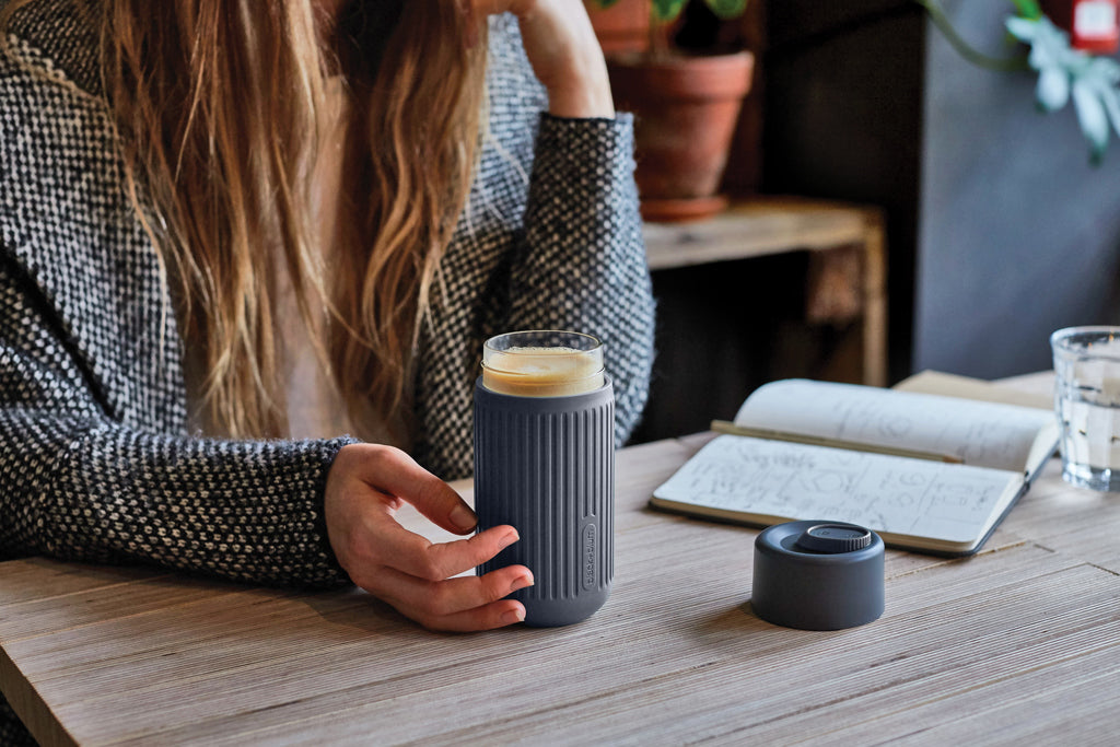 Black+Blum Glass Travel Cup 340ML - Grey