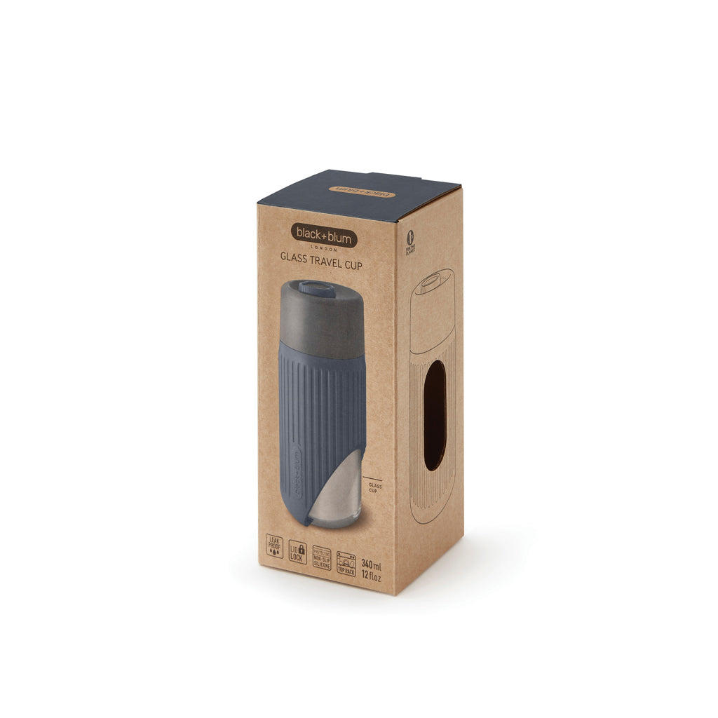 Black+Blum Glass Travel Cup 340ML - Grey