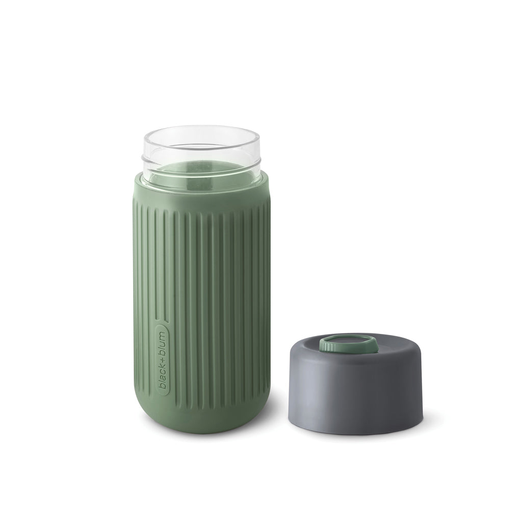 Black+Blum Glass Travel Cup 340ML - Olive Green