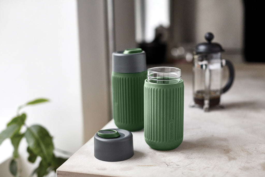 Black+Blum Glass Travel Cup 340ML - Olive Green