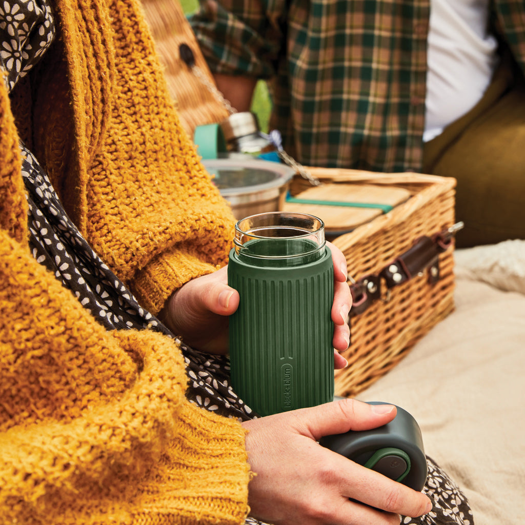 Black+Blum Glass Travel Cup 340ML - Olive Green