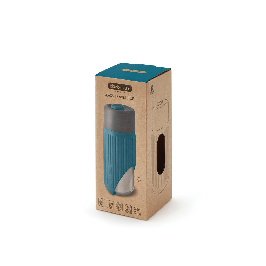 Black+Blum Glass Travel Cup 340ML - Turquoise