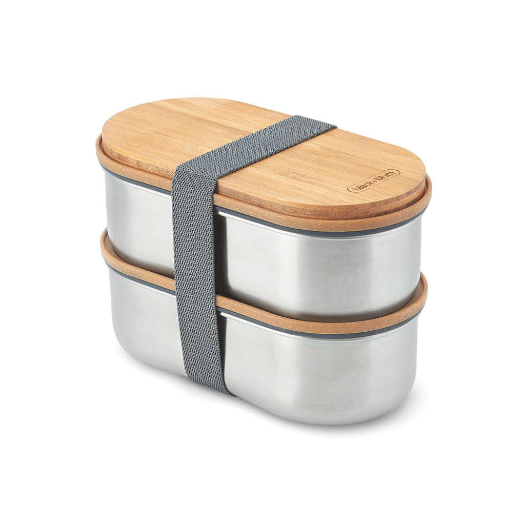 Black+Blum Stainless Steel Double Bento Box - Grey